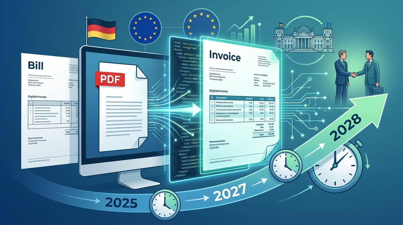 Was ist eine E-Rechnung? ZUGFeRD, XRechnung und die Pflicht 2027/2028 einfach erklärt